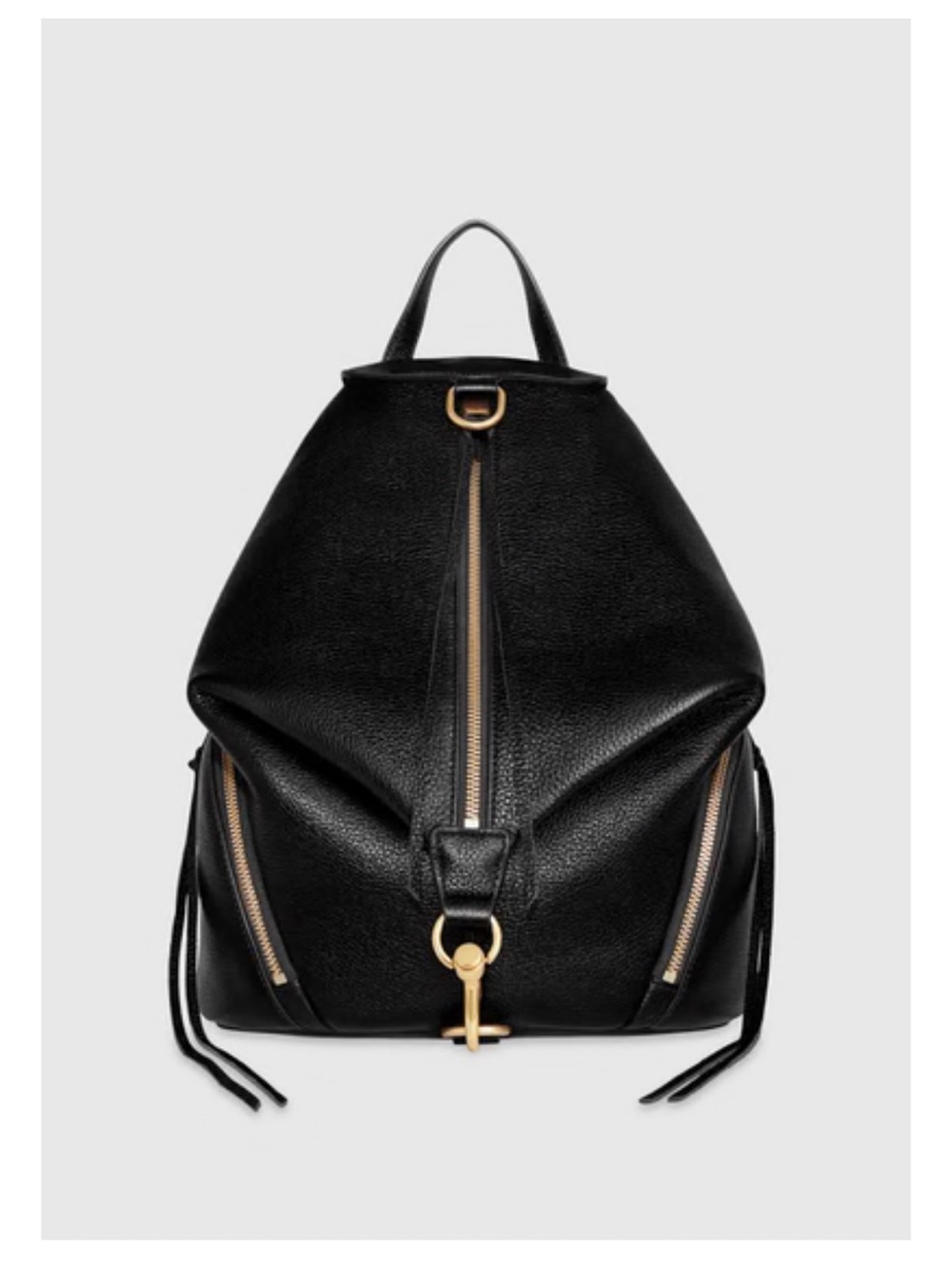 Rebecca Minkoff Julian black leather backpack with gold-toned hardware